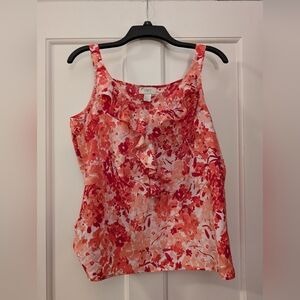 Ann Taylor Loft Women's Pink Floral Sleeveless Blouse Size LP